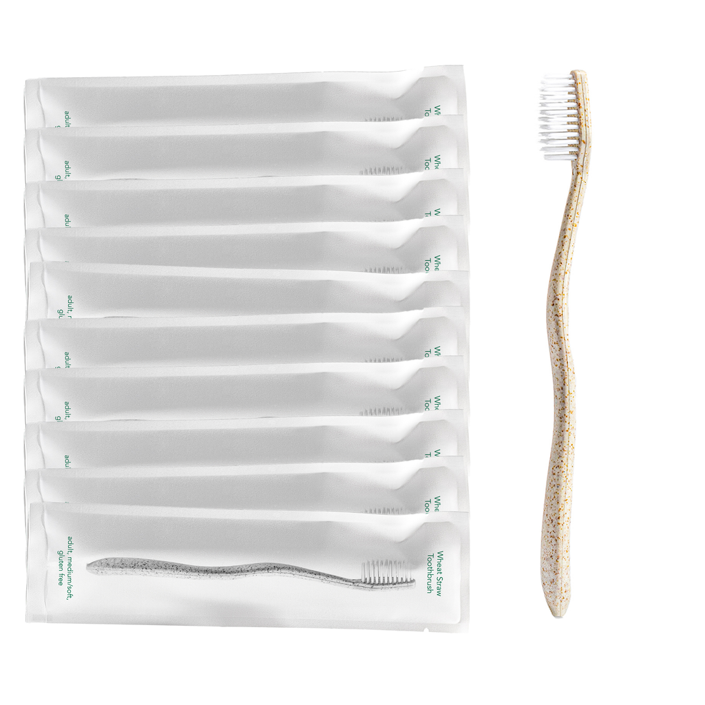 Gentle Green Toothbrush Family Pack (10 Count) – Eco-Friendly Wheat Straw Toothbrushes for Sensitive Teeth | BPA-Free, Travel-Friendly, Plastic-Free by Terra & Co.
