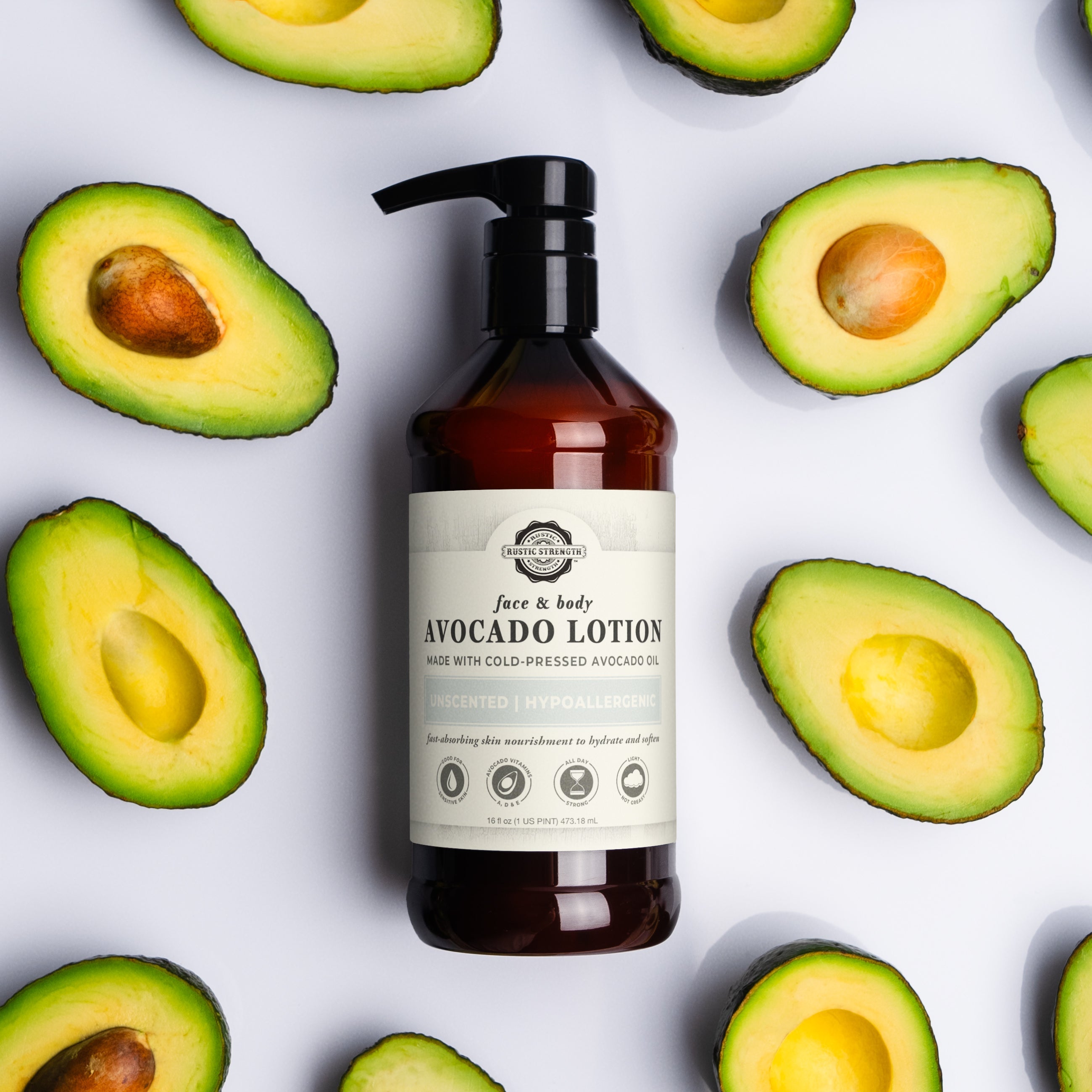 Avocado Lotion | Rosemary & Mint  by Rustic Strength
