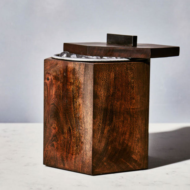 Unique Wooden Ice Bucket in Blackened Cherry by Alabama Sawyer