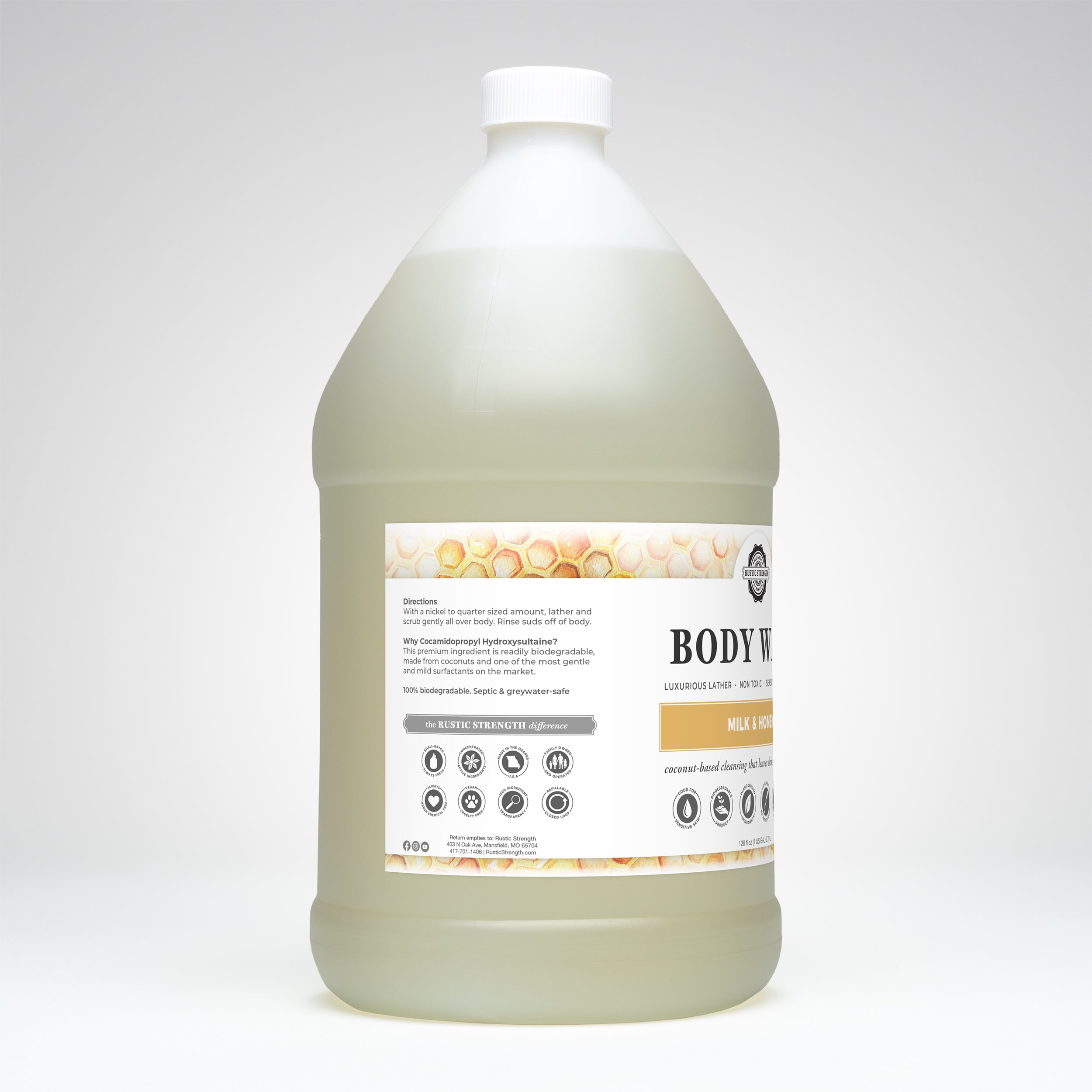 Moisturizing Body Wash | Milk & Honey  by Rustic Strength