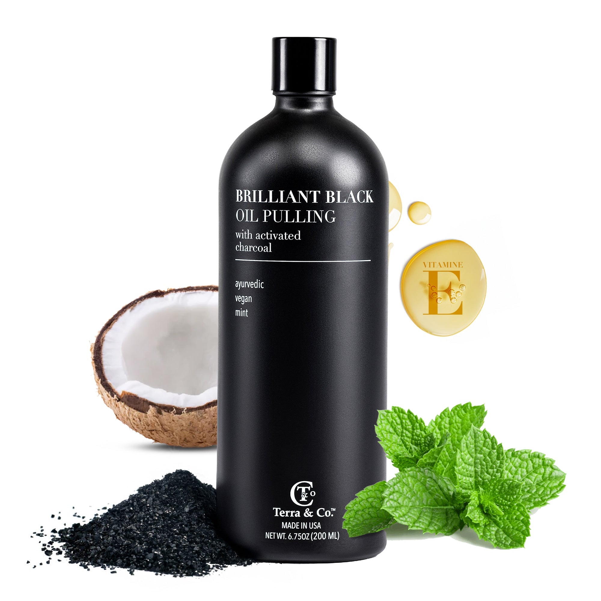 Brilliant Black® Oil Pulling – Ayurvedic Mouthwash for Teeth Whitening, Detox & Gum Health by Terra & Co.