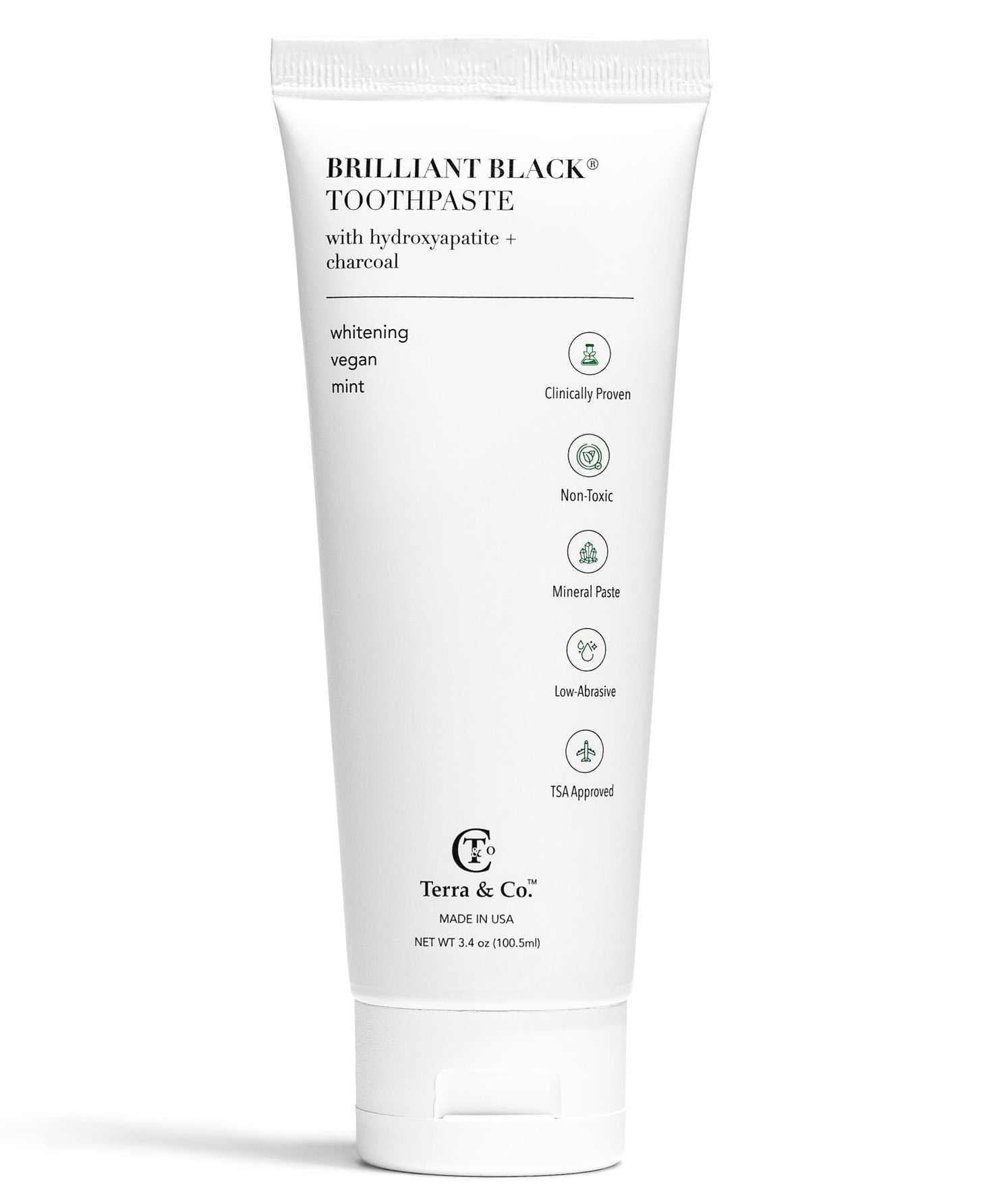 Brilliant Black® Toothpaste | Fluoride-Free Activated Charcoal Whitening by Terra & Co.