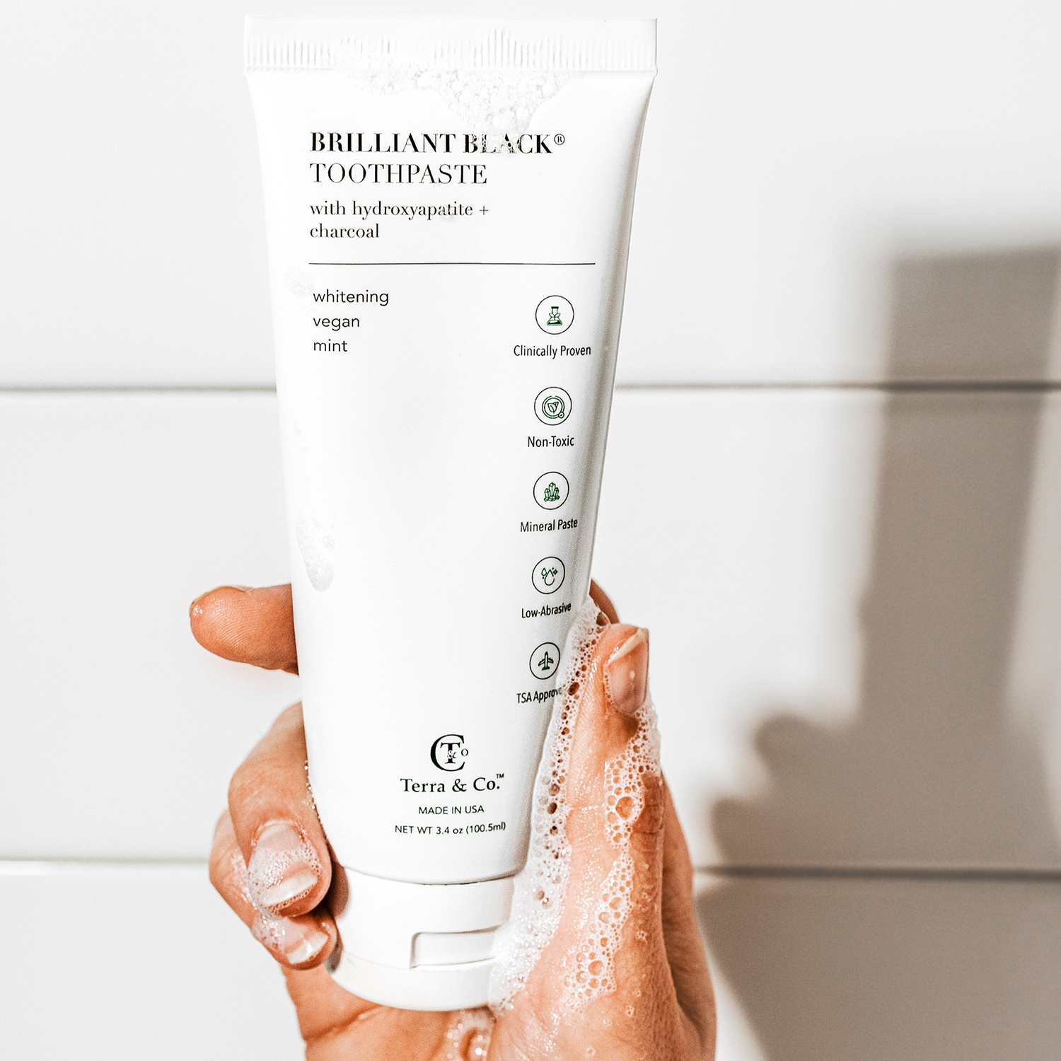 Brilliant Black® Toothpaste | Fluoride-Free Activated Charcoal Whitening by Terra & Co.