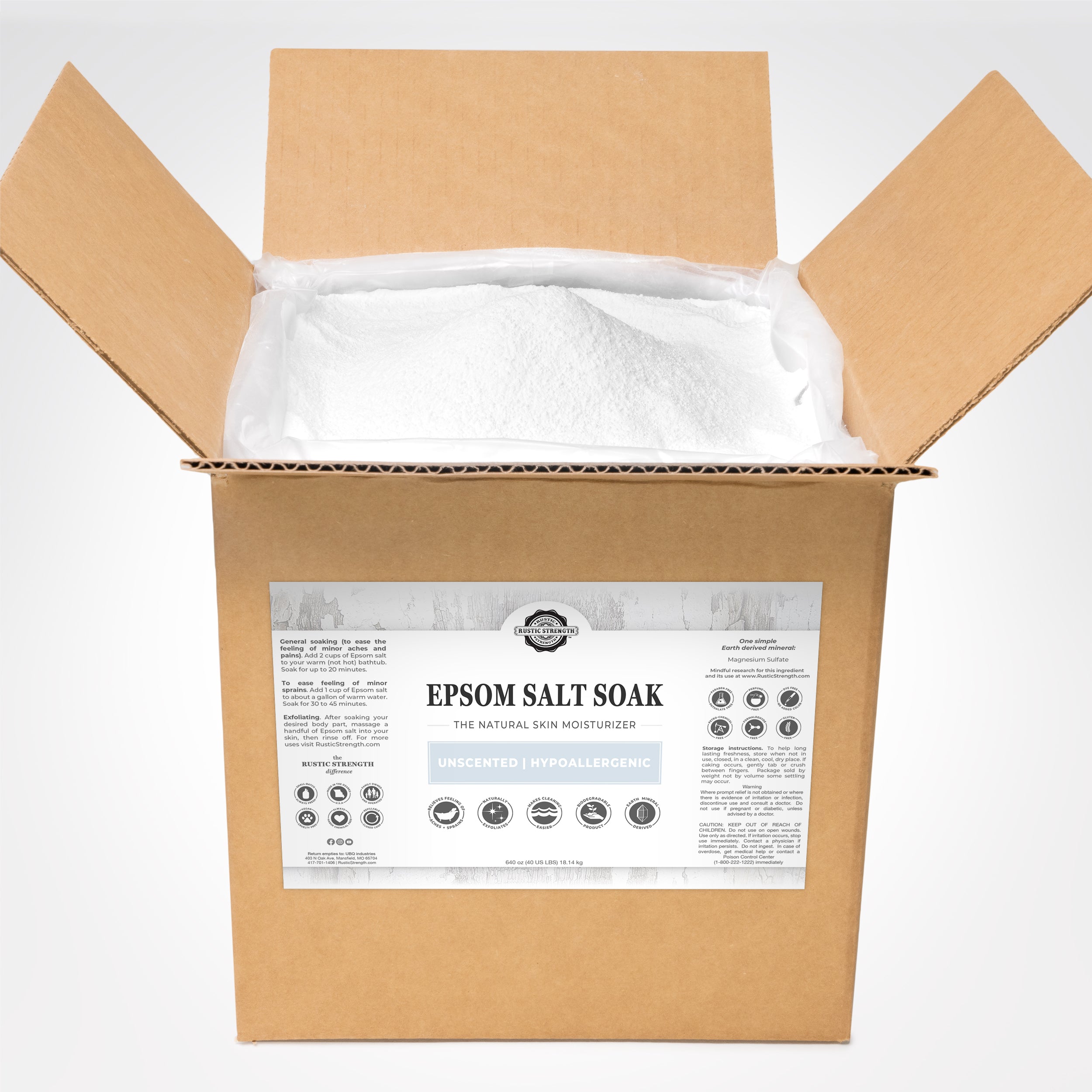 Epsom Salt Soak | Unscented by Rustic Strength