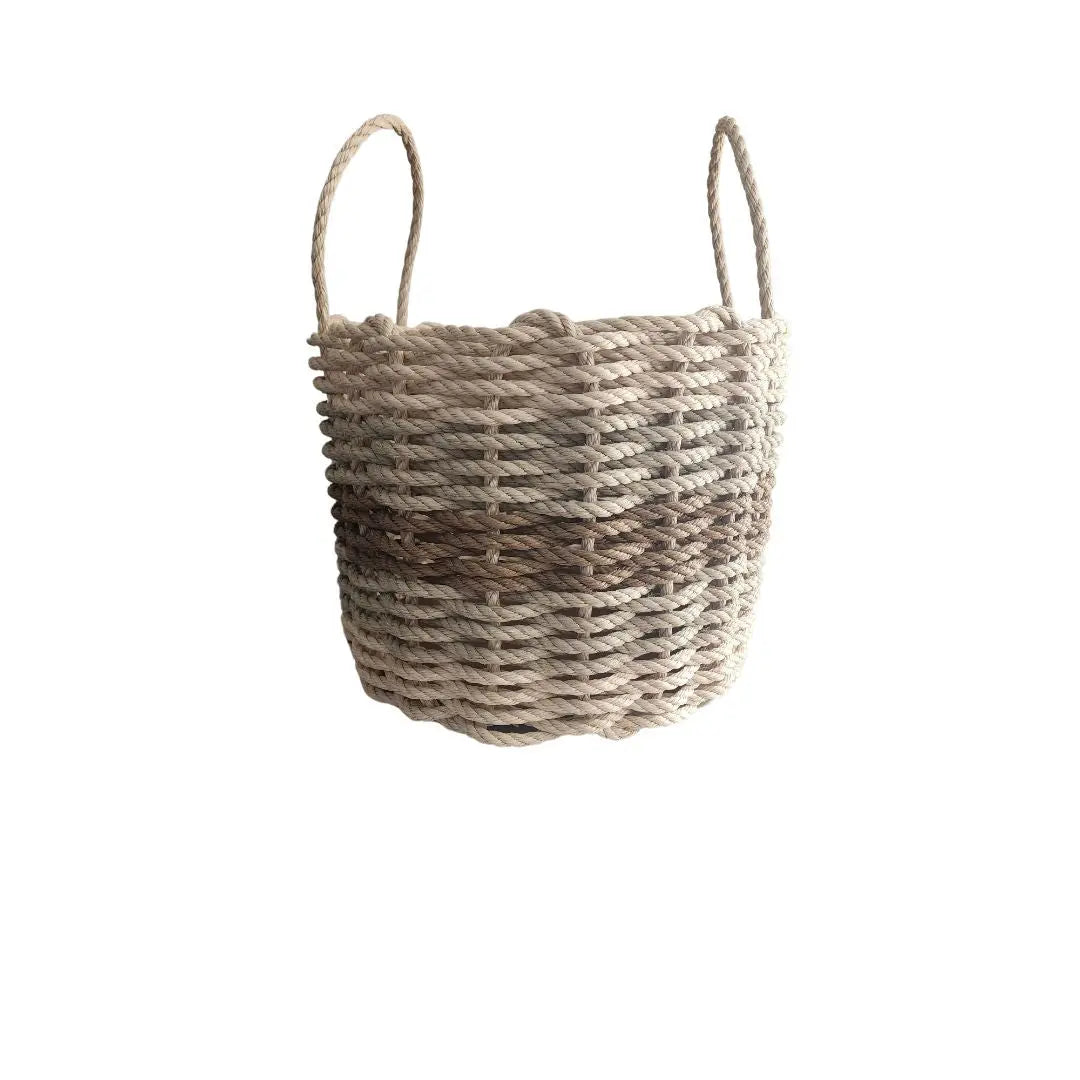 Five Stripe Rope Storage Basket Light tan, tan, brown