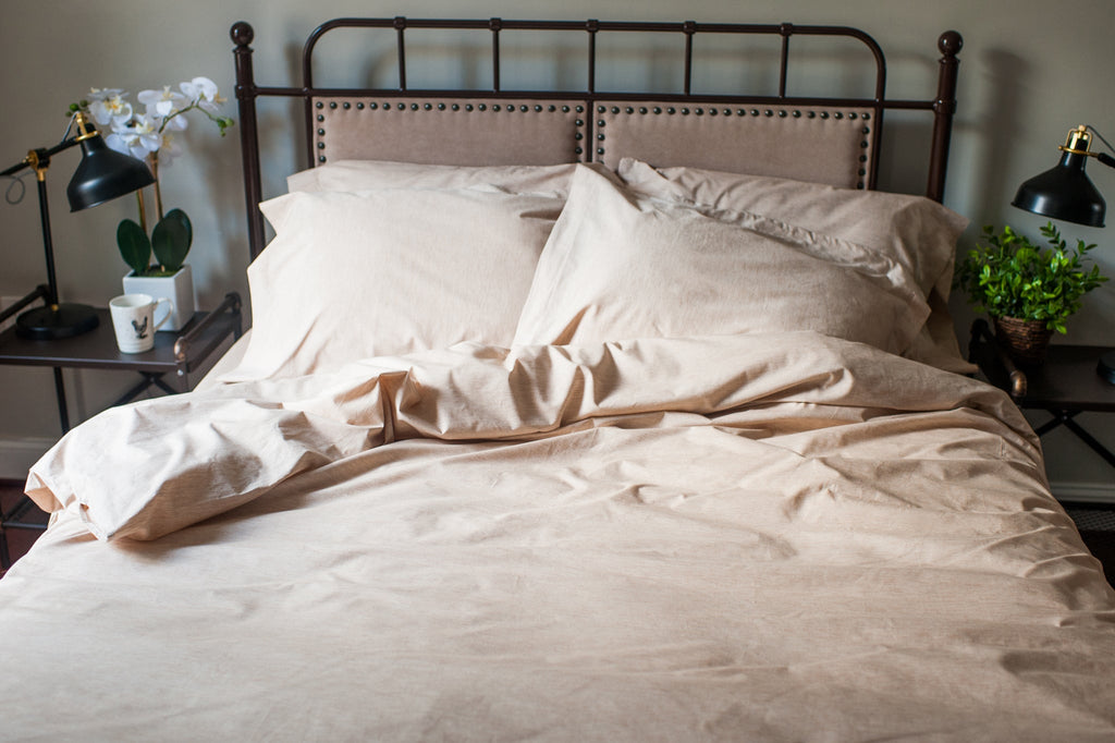 Natural Colored Cotton Duvet Cover Set by American Blossom Linens