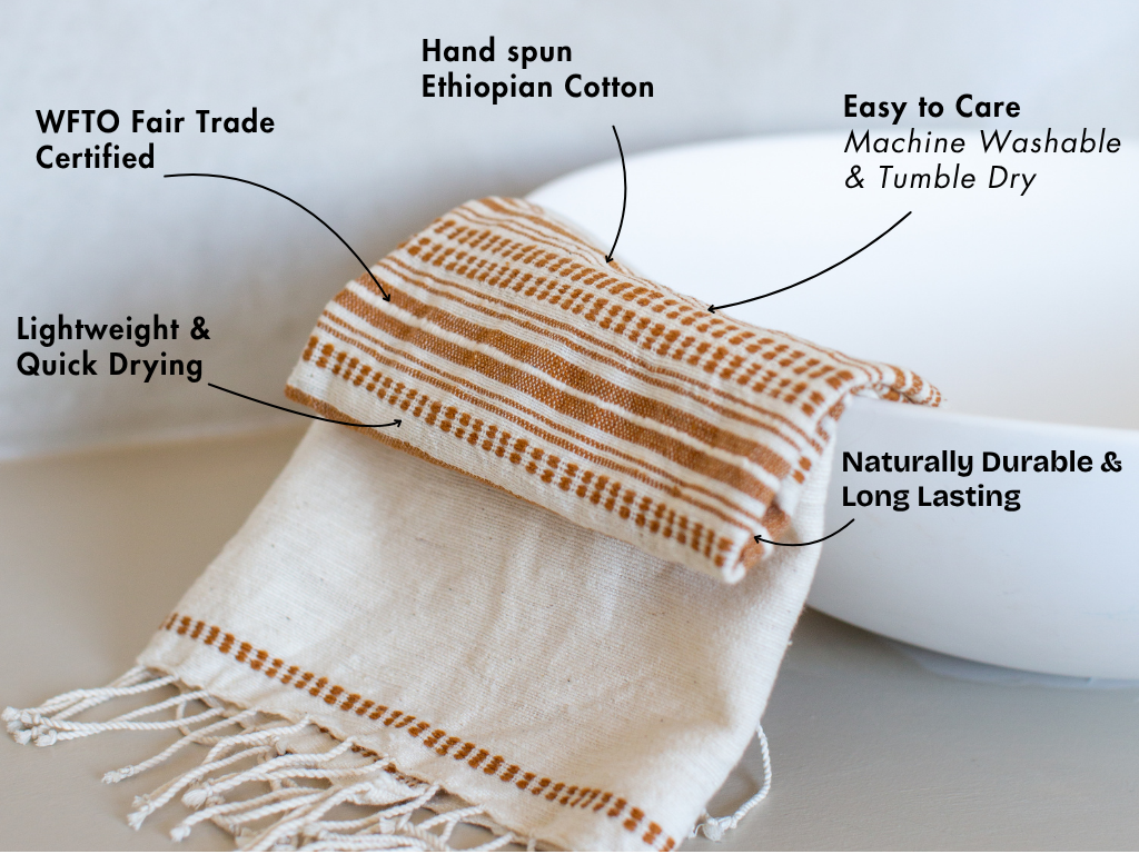Genalé Handwoven Ethiopian Cotton Hand Towel