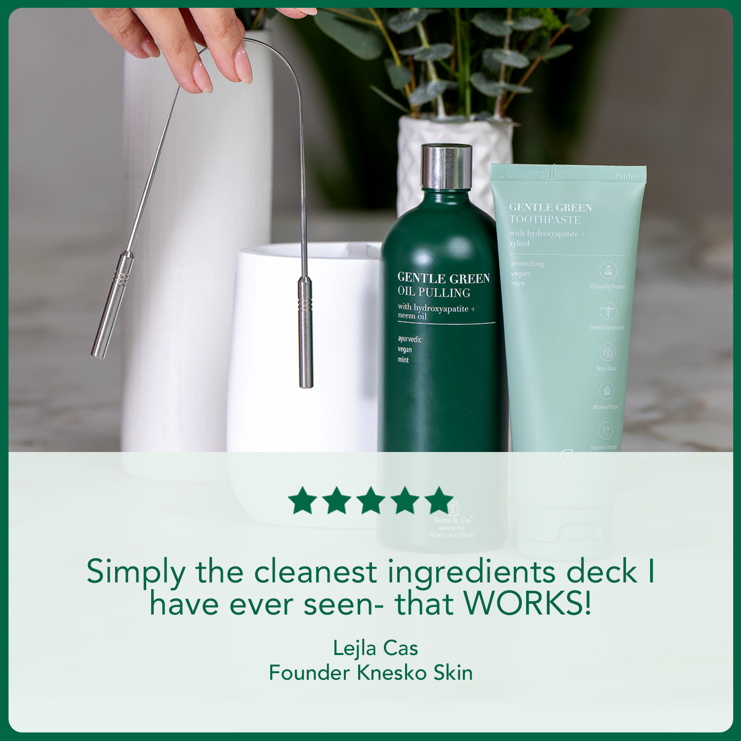 Gentle Green™ Sensitive Toothpaste with Hydroxyapatite & B12 (Fluoride-Free, Natural Enamel Support & Sensitive Teeth Relief) by Terra & Co.