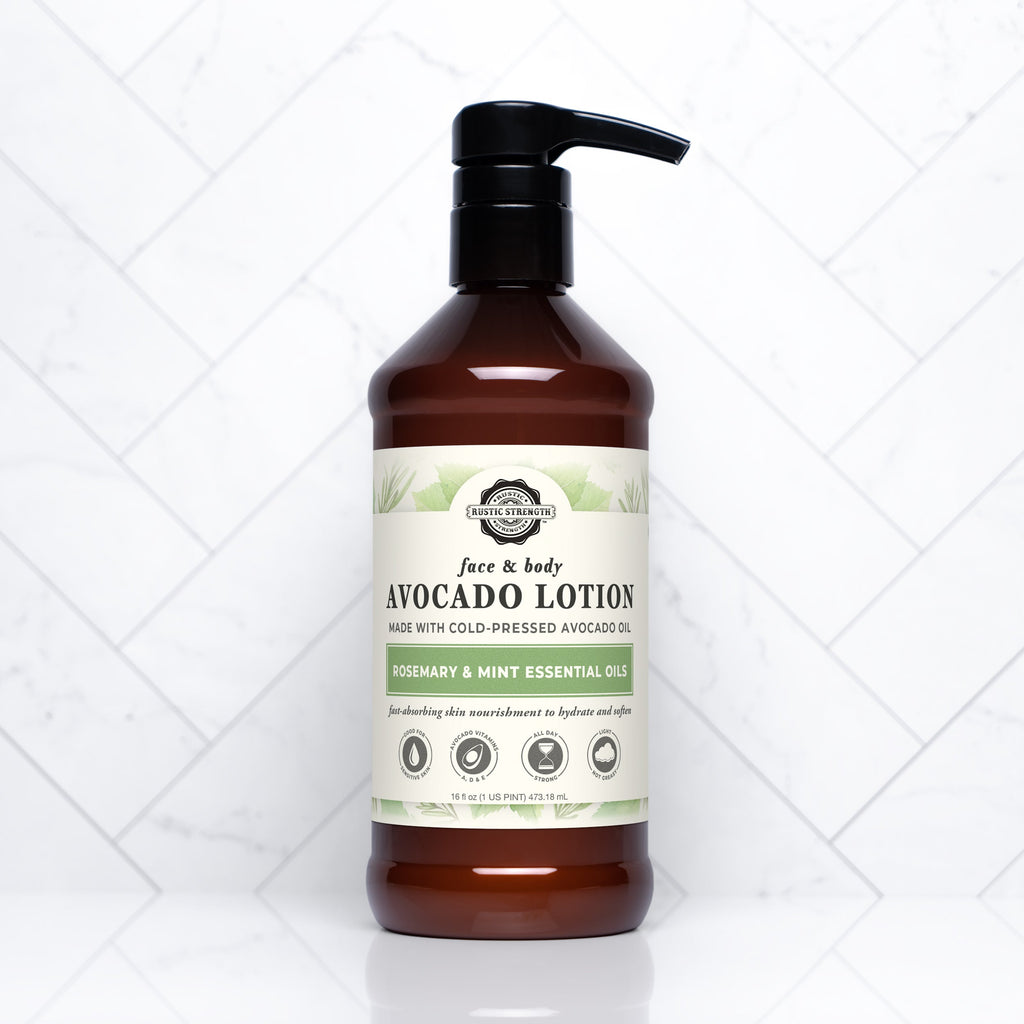 Avocado Lotion | Rosemary & Mint  by Rustic Strength