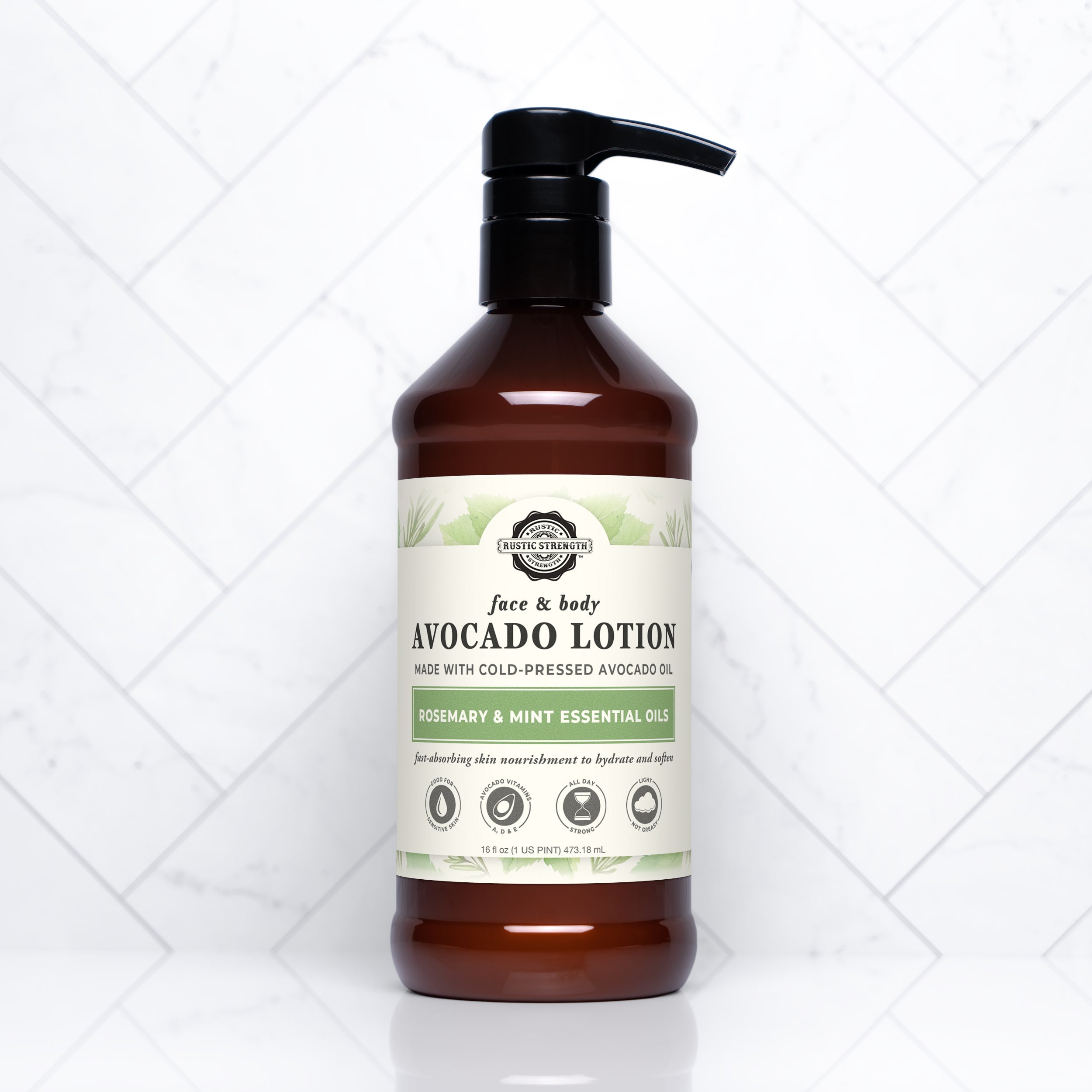Avocado Lotion | Rosemary & Mint  by Rustic Strength