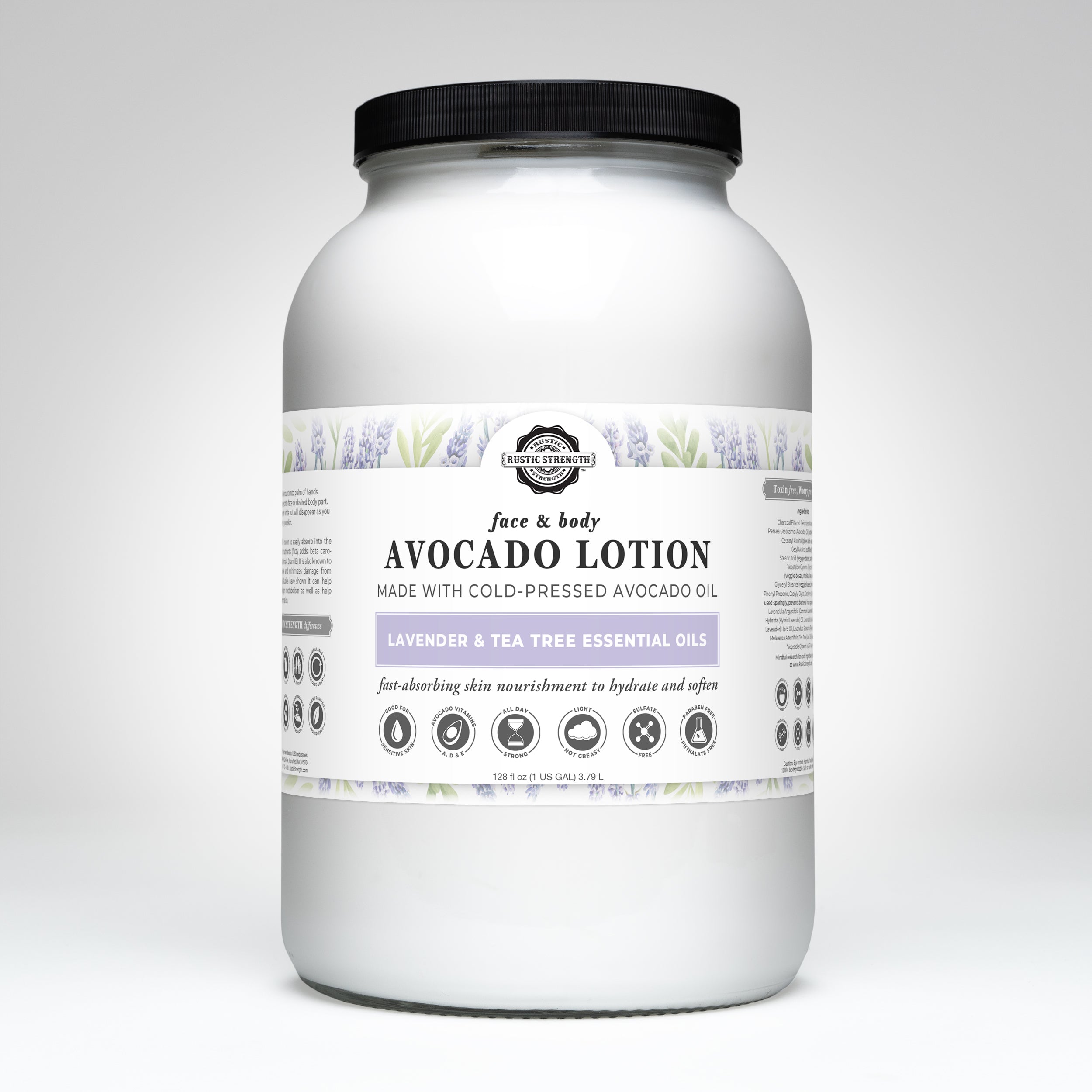 Avocado Lotion | Lavender & Tea Tree by Rustic Strength
