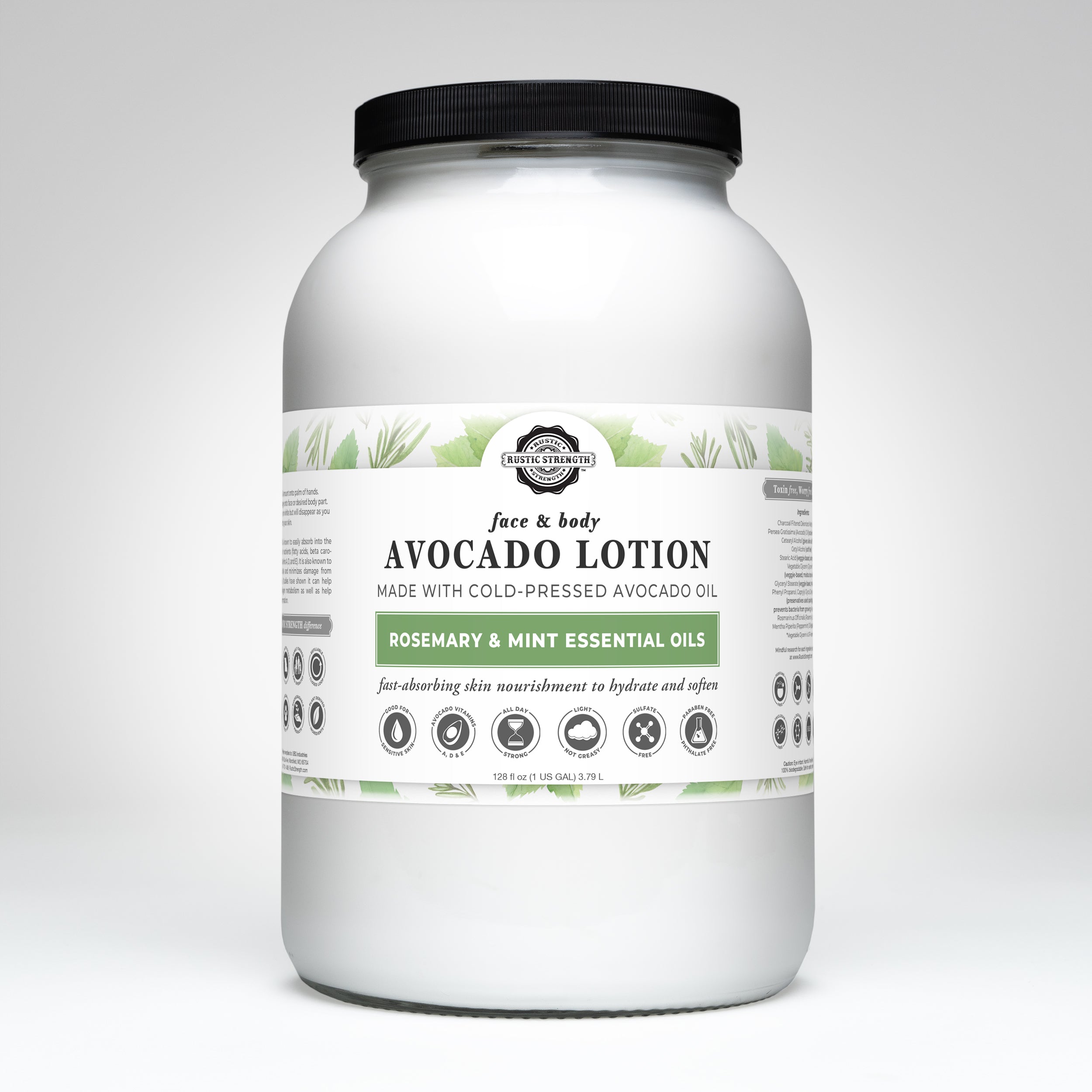 Avocado Lotion | Rosemary & Mint  by Rustic Strength