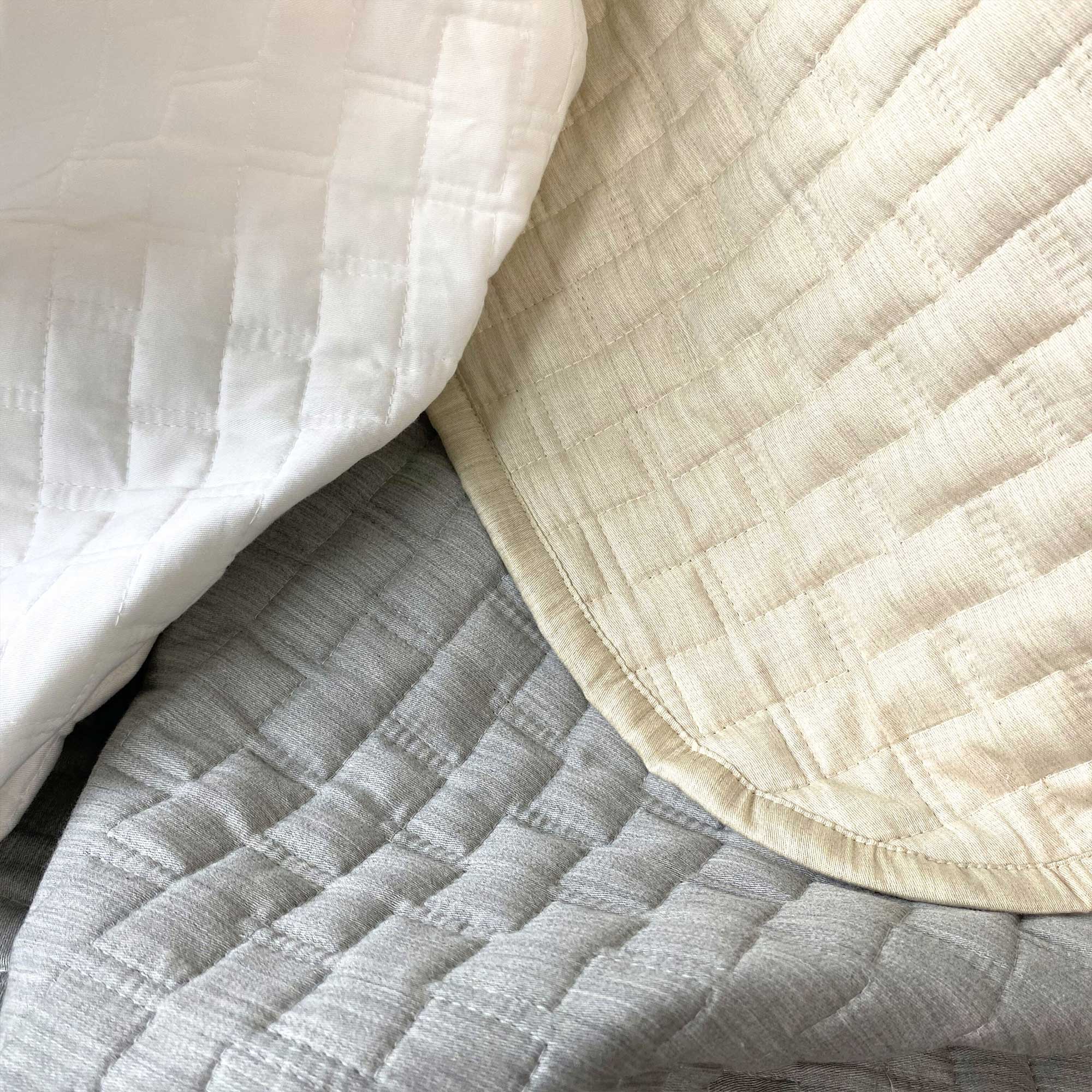 Bamboo Cotton Quilted Coverlet, Twin - Silver
