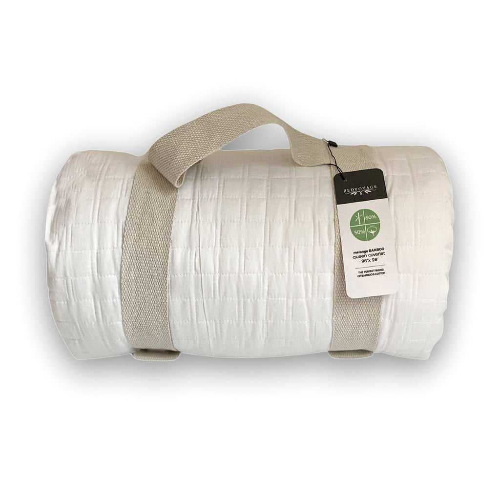 Bamboo Cotton Quilted Coverlet, Twin - Snow