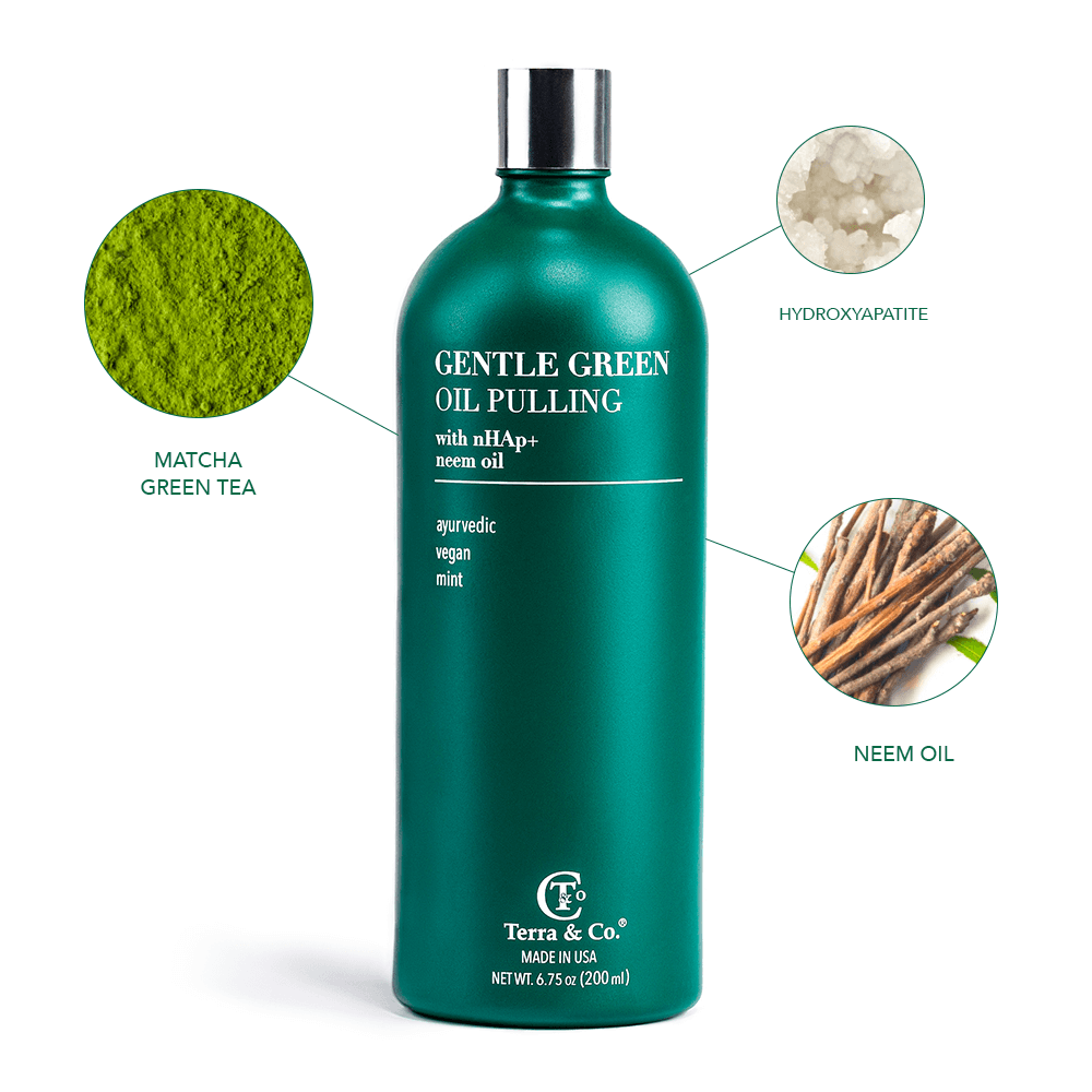 Gentle Green™ Oral Detox Bundle – Stainless Steel Tongue Scraper & Ayurvedic Oil Pulling by Terra & Co.