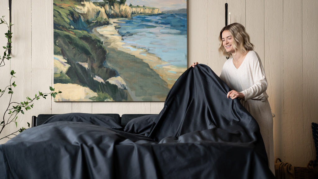 Sateen Organic Cotton Sheet Set + Pillowcases by Nest Bedding®
