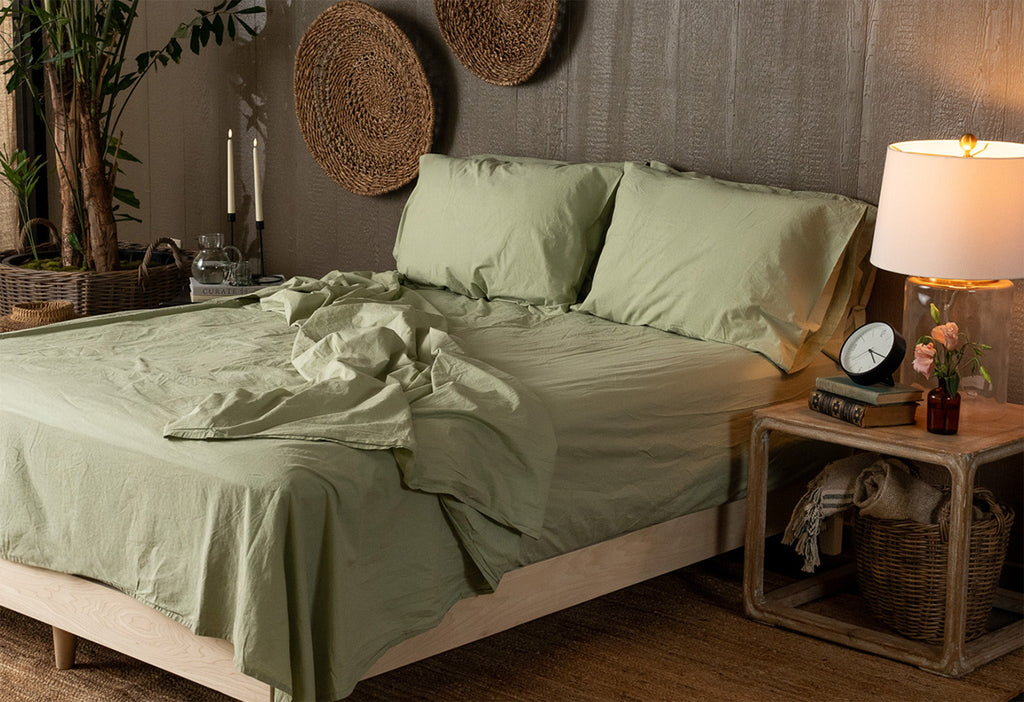 Crinkle Percale Organic Cotton Sheet Set + Pillowcases by Nest Bedding®