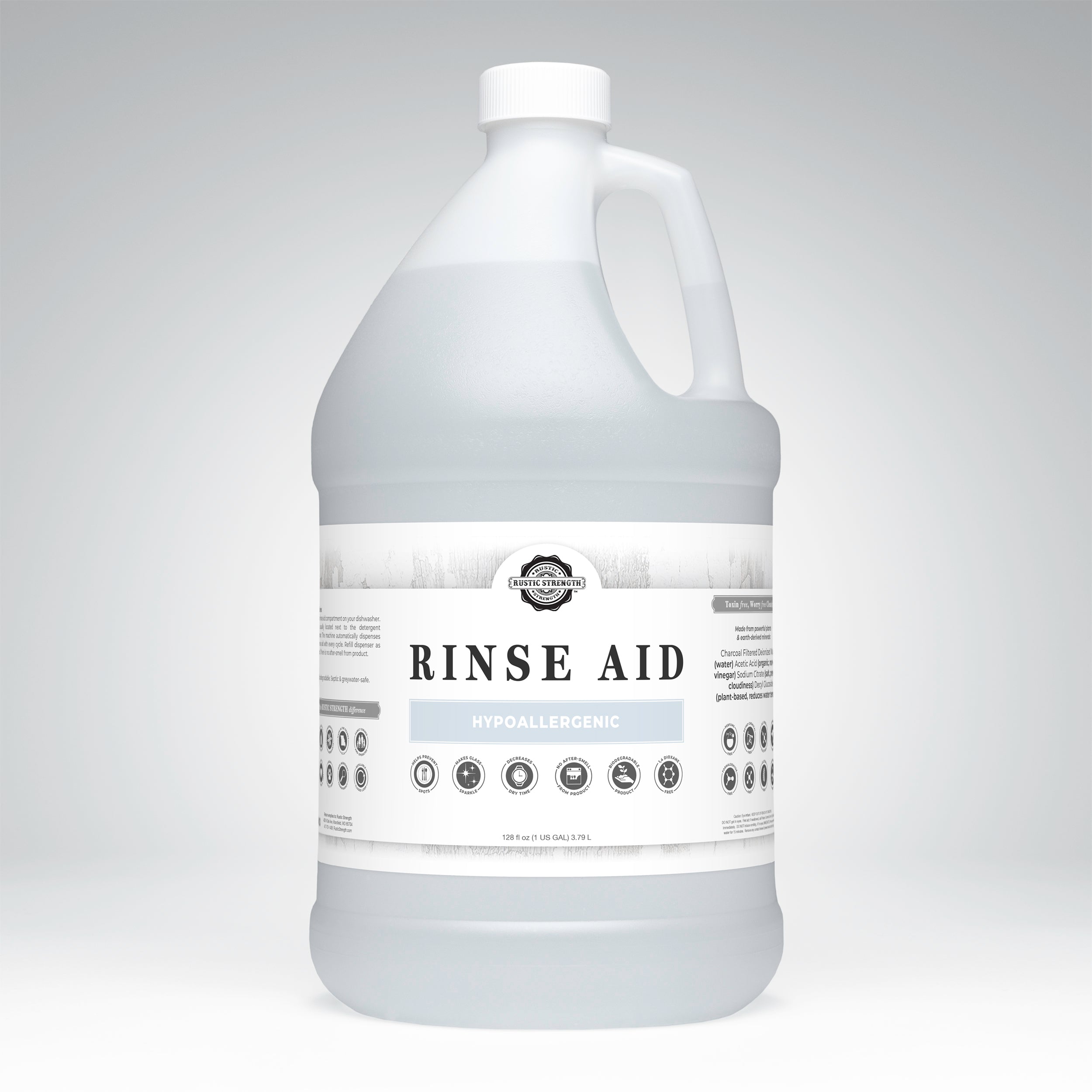 Rinse Aid for Automatic Dishwashers | Unscented by Rustic Strength