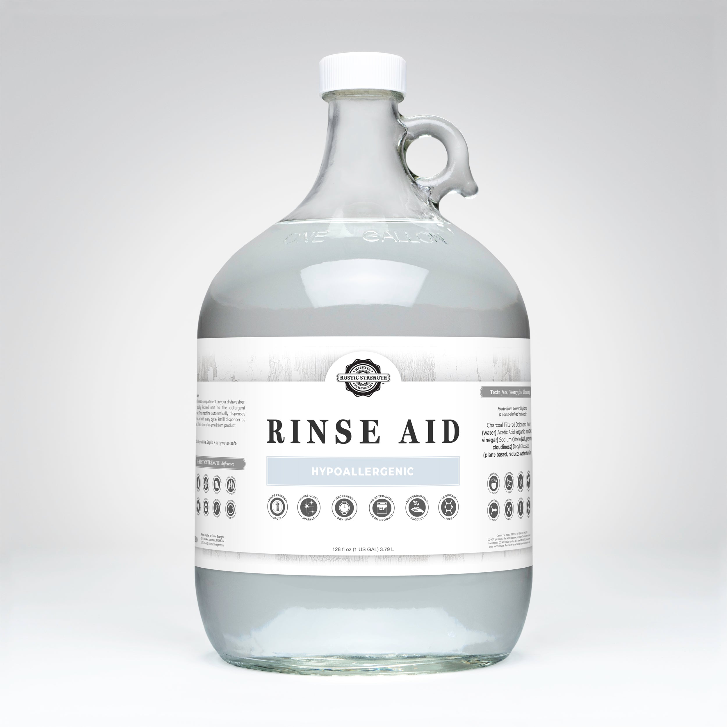Rinse Aid for Automatic Dishwashers | Unscented by Rustic Strength