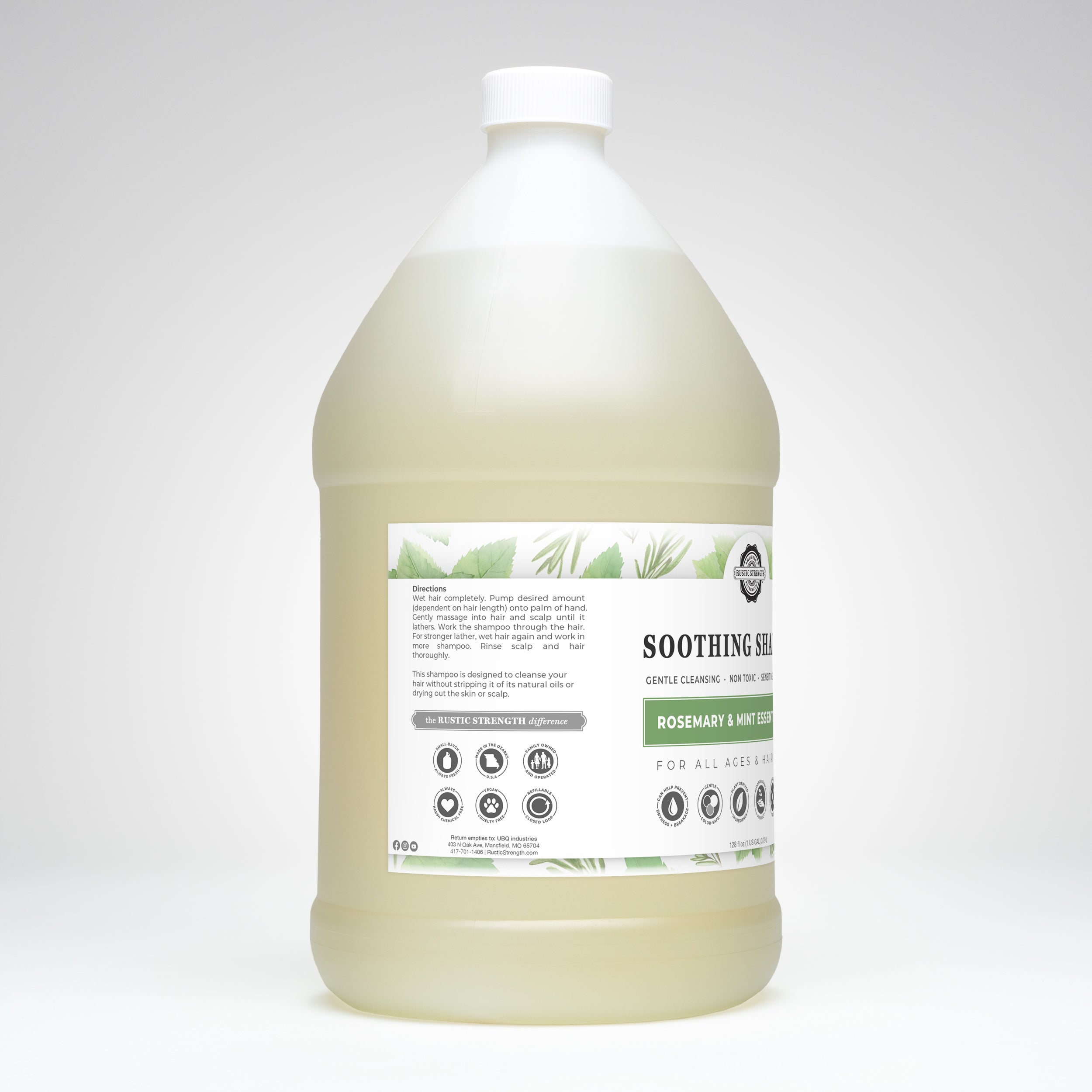 Soothing Shampoo | Rosemary & Mint  by Rustic Strength