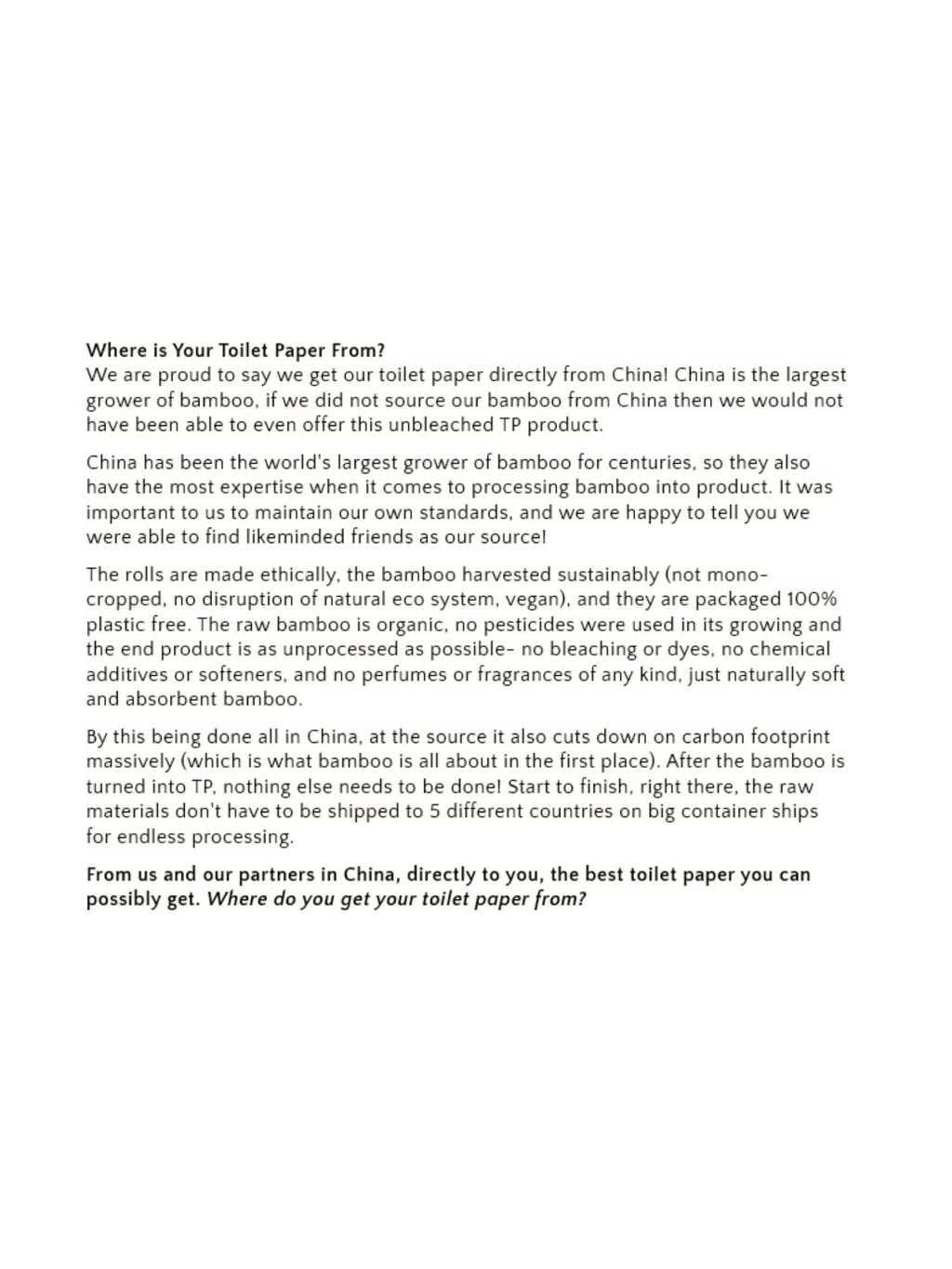 Panda Eco Paper | Bamboo Toilet Paper