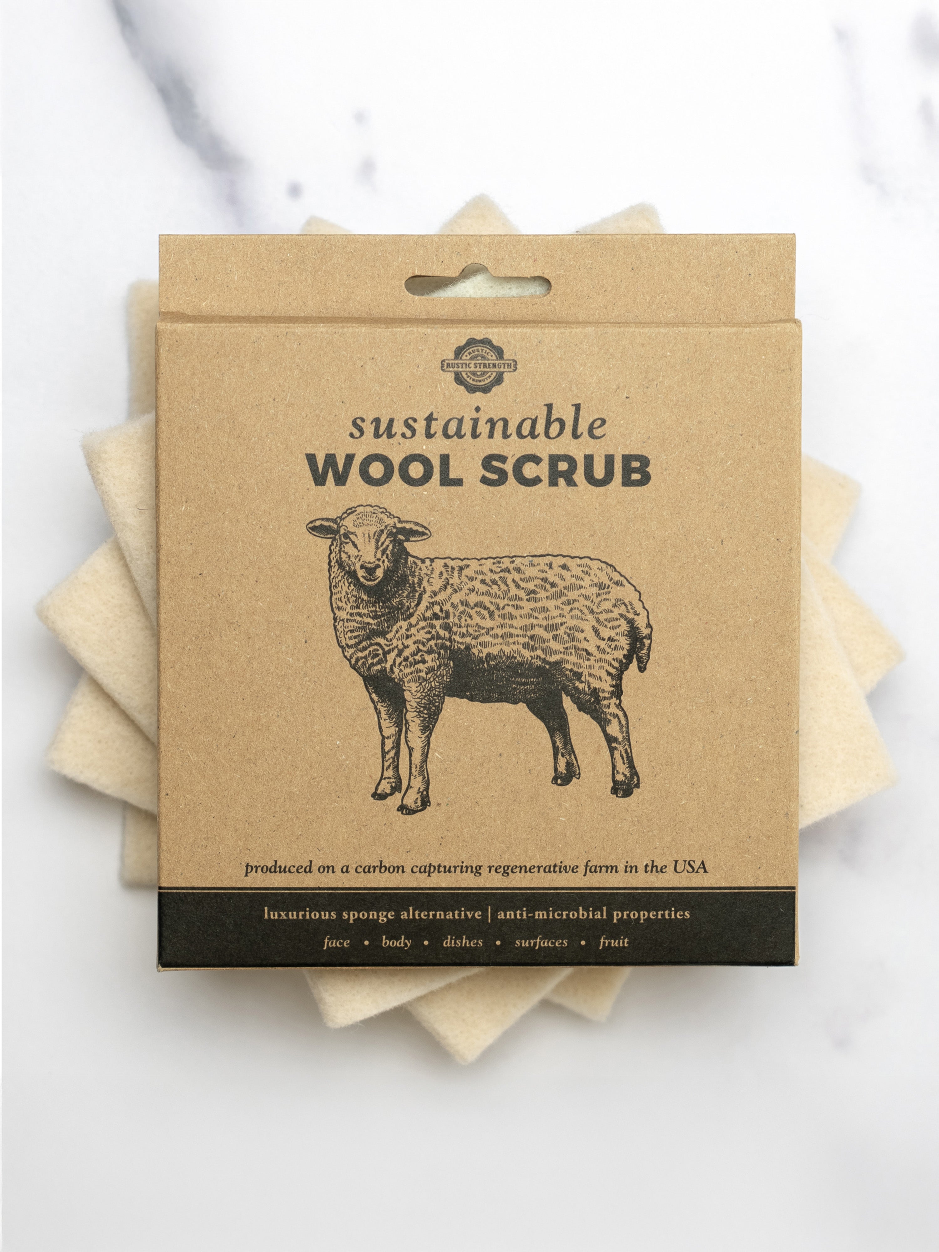 Sustainable Wool Scrub by Rustic Strength
