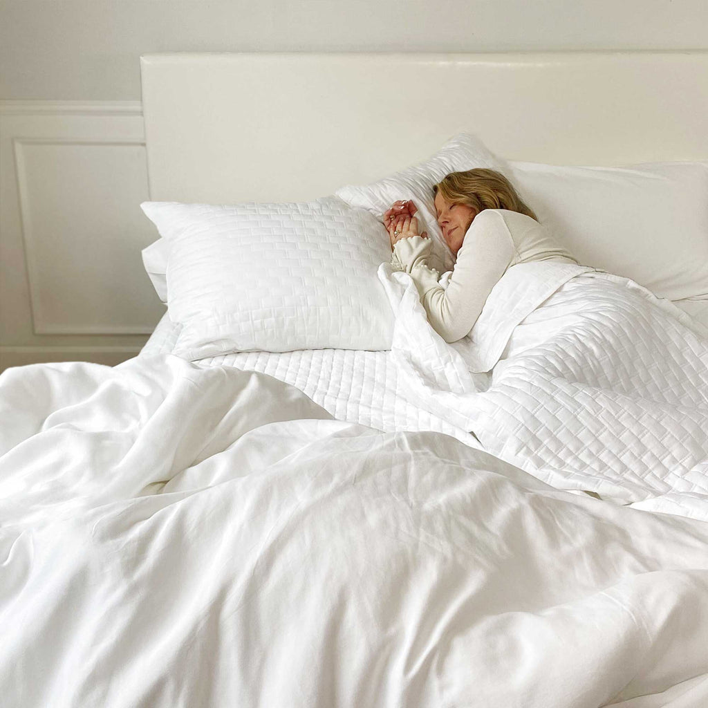 Bamboo Cotton Quilted Coverlet, Twin - Snow