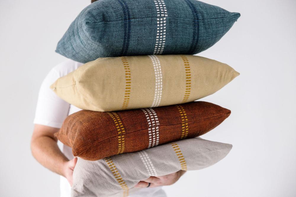 Zenach Handwoven Ethiopian Cotton Throw Pillow