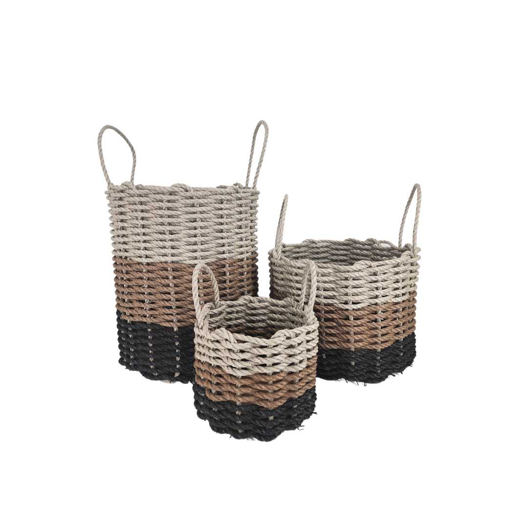 Authentic Maine Lobster Rope Storage Black, Brown, Tan Ombre