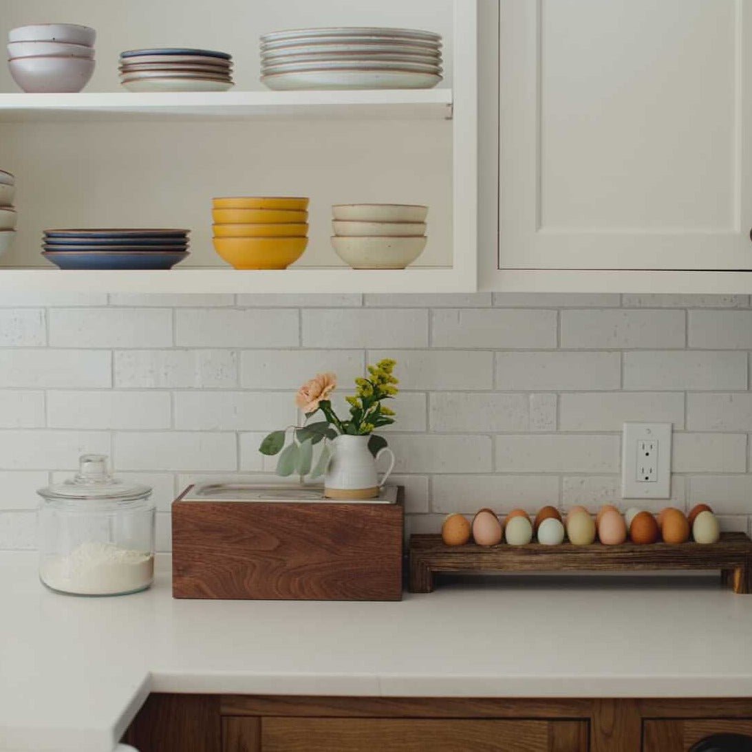 Countertop Compost Bin - Noaway© in Walnut Wood and Stainless Steel by Alabama Sawyer