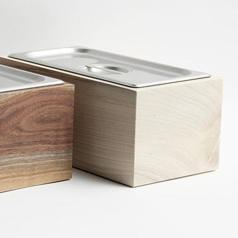 Countertop Compost Bin - Noaway© in Walnut Wood and Stainless Steel by Alabama Sawyer