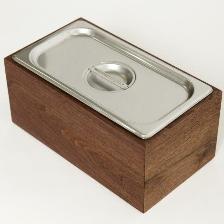 Countertop Compost Bin - Noaway© in Walnut Wood and Stainless Steel by Alabama Sawyer