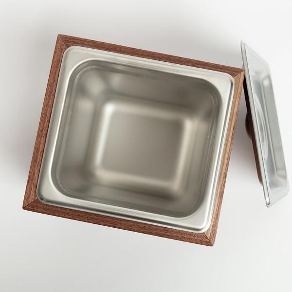 Countertop Compost Bin - Noaway© in Walnut Wood and Stainless Steel by Alabama Sawyer