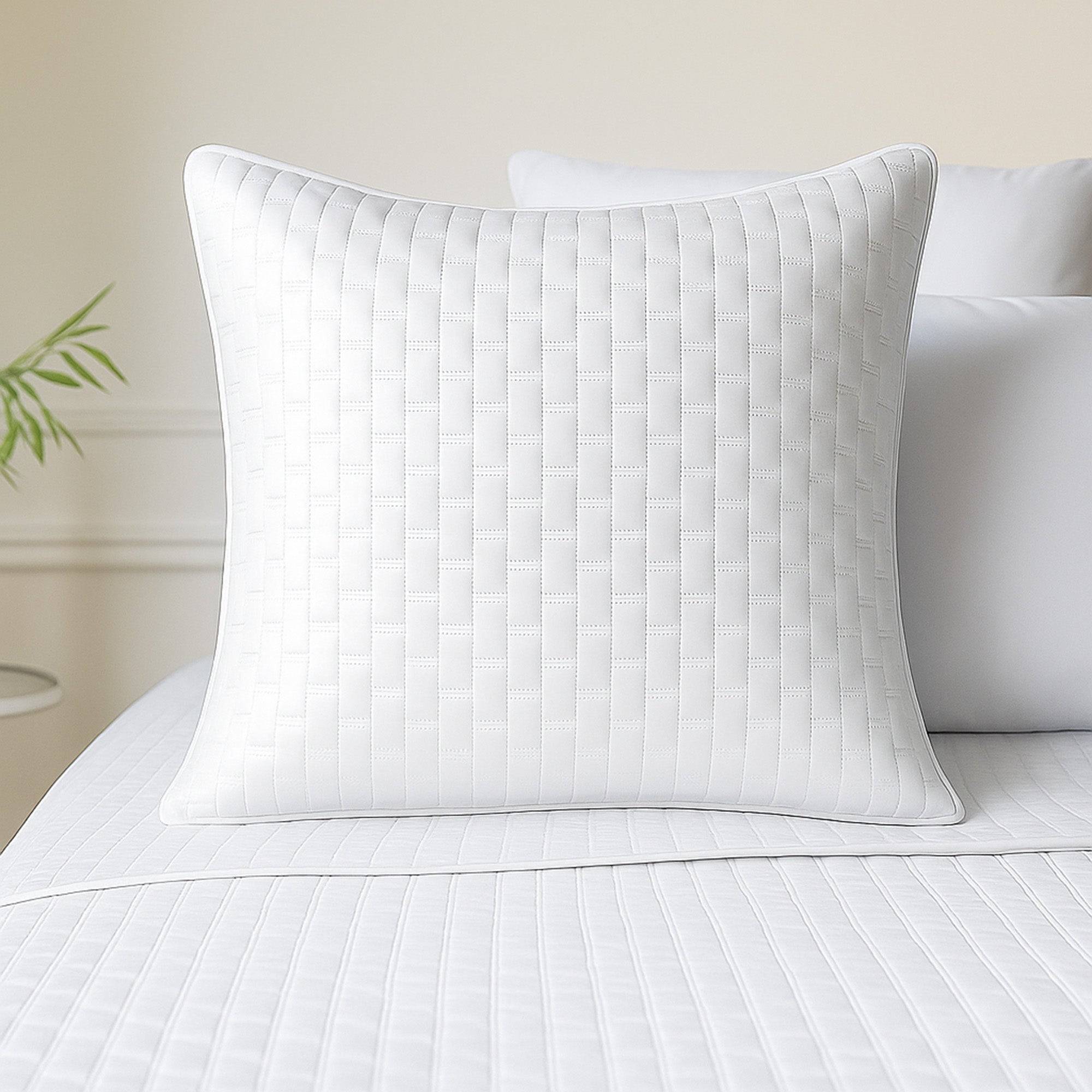 Bamboo Quilted Euro Sham 1 Piece - White by BedVoyage