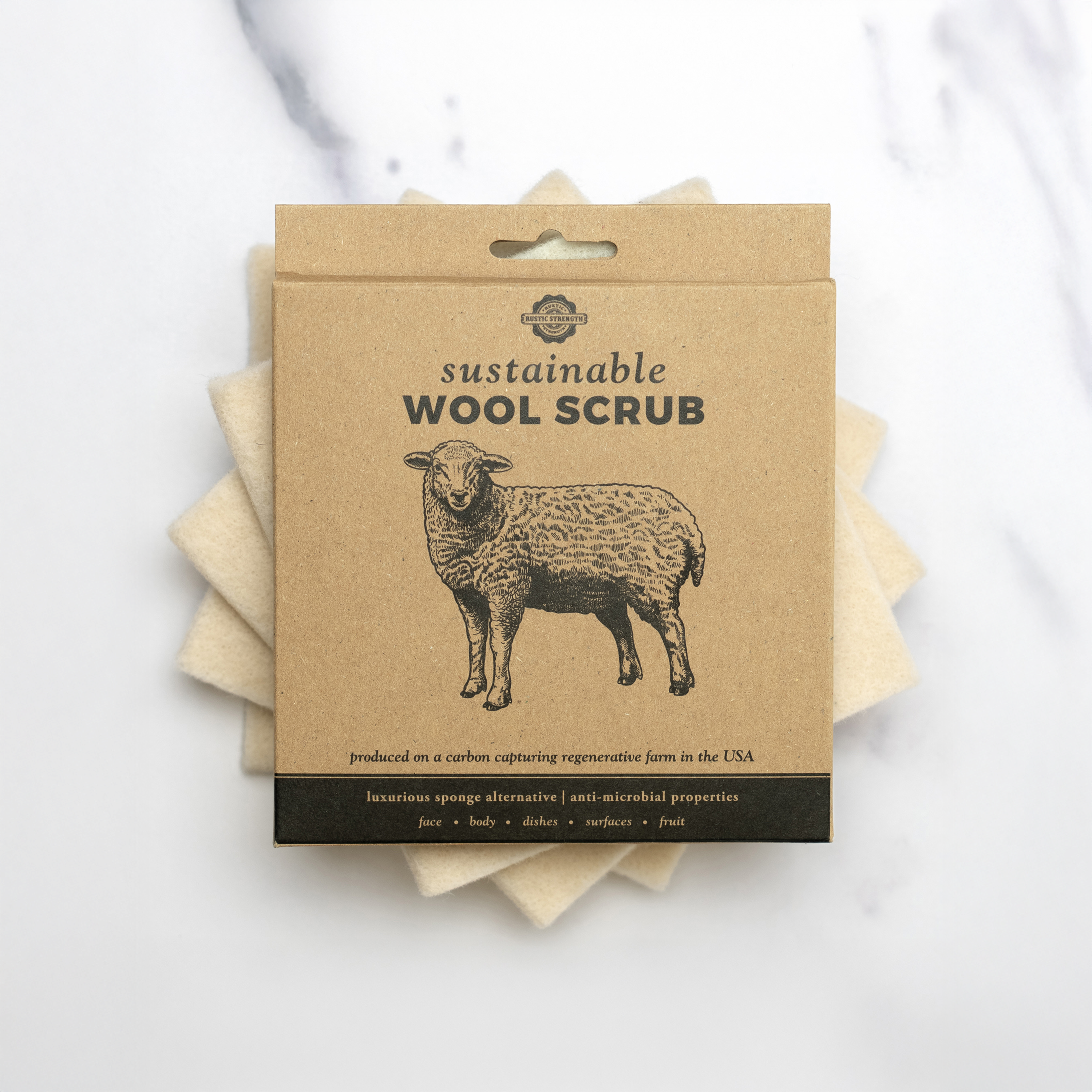 Sustainable Wool Scrub by Rustic Strength